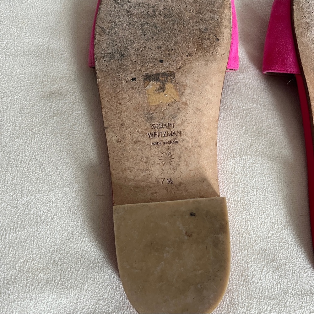 Stuart Weitzman Caicos Gold Pink Sandals with Chic Buckle Size 7.5 - Picture 6 of 11